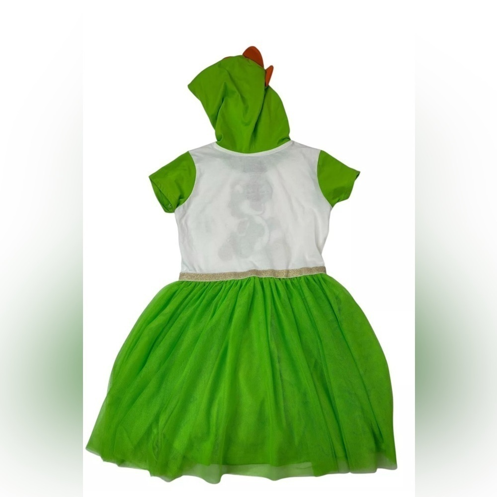 Super Mario Girls Yoshi Tutu Dress Hooded White Green Kids Sizes - Picture 2 of 6